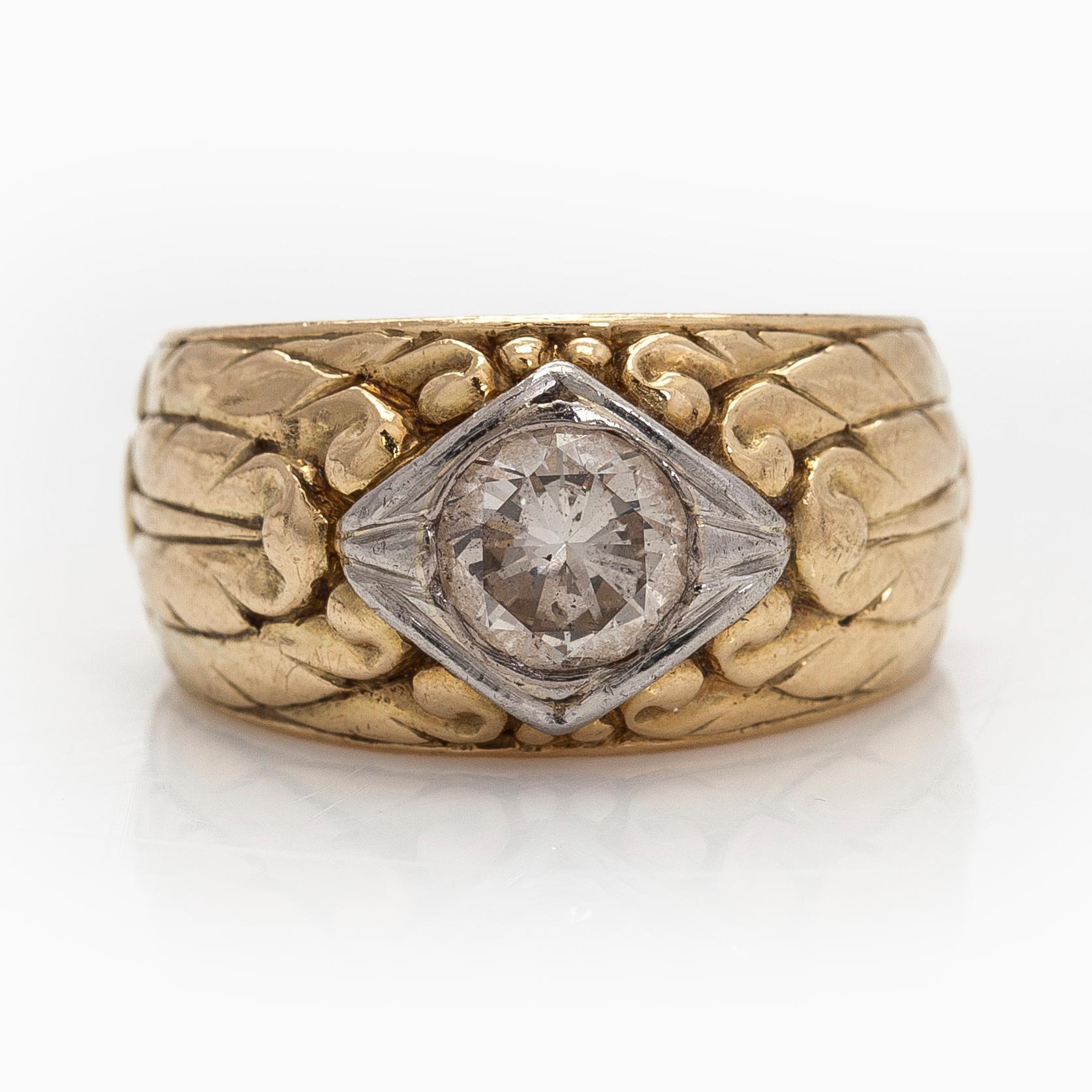 Ring, brilliant cut diamond, 14K gold.