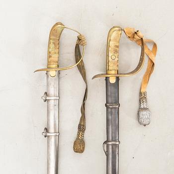 Two Swedish cavalry sabres, 1867 pattern.