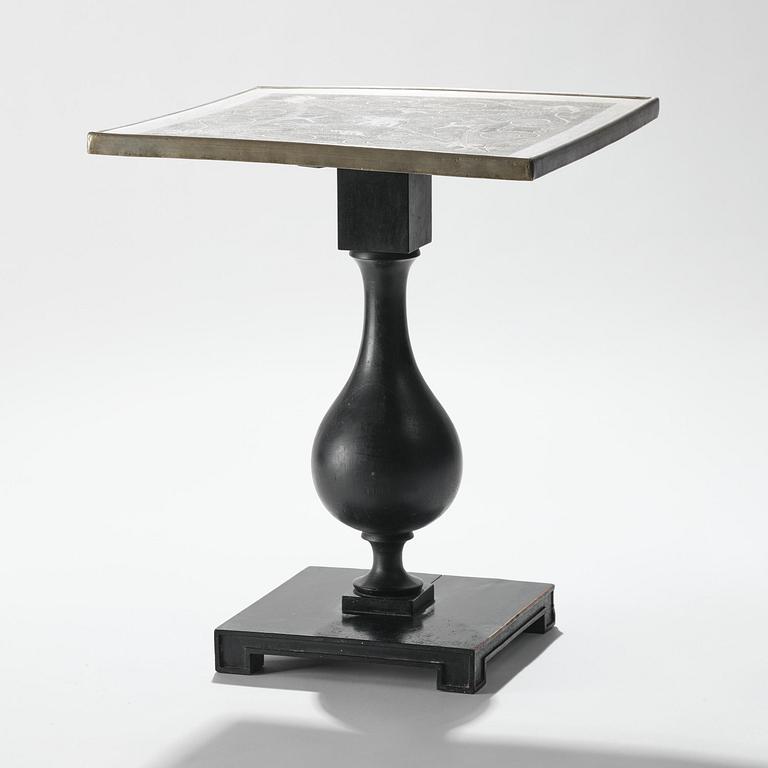 Anna Petrus, a pewter top tray table on a base by Uno Åhrén, executed in her studio, Stockholm, ca 1922-25.