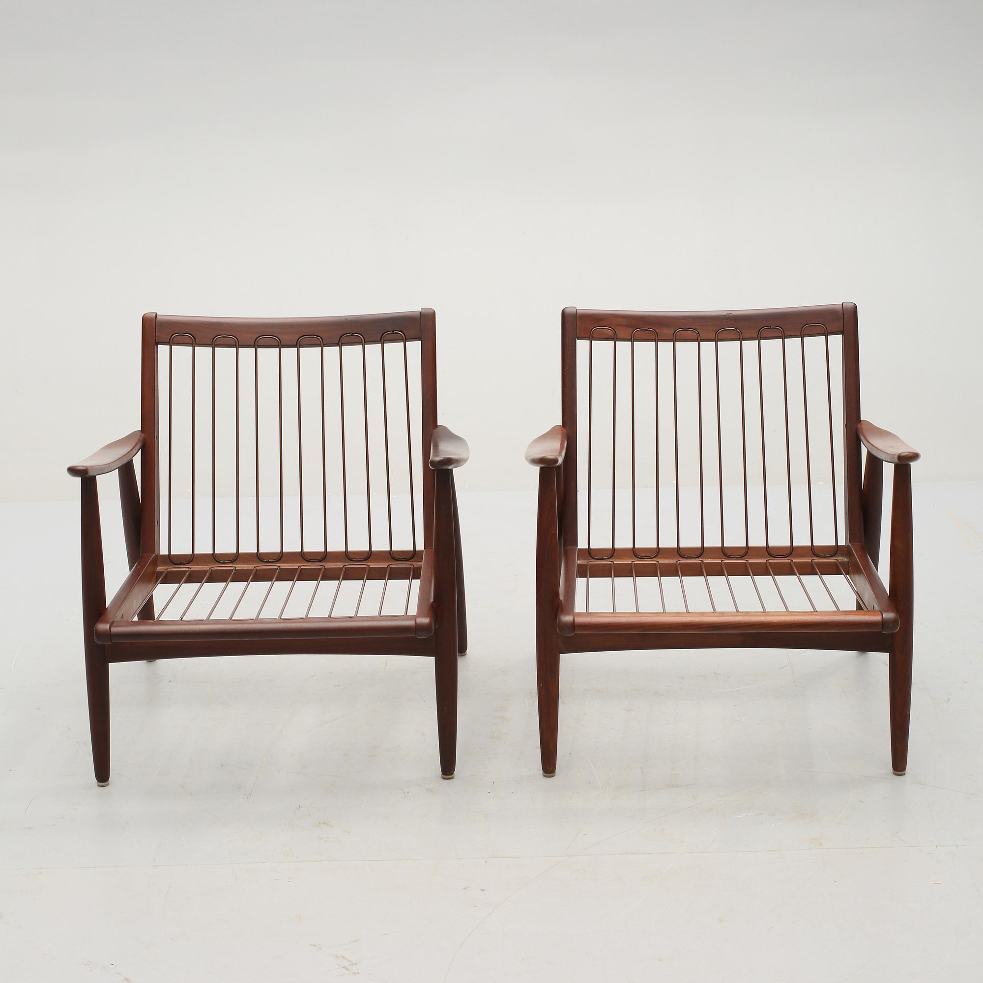 FÅTÖLJER, ett par, troligen Danmark, 1950/60-tal.