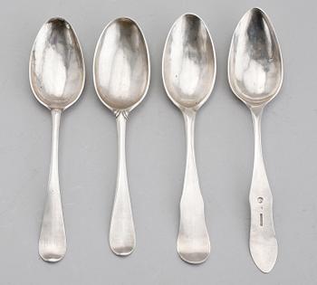 MATSKEDAR, 4 st, silver, 1700-/1800-tal. Vikt ca 169 g.