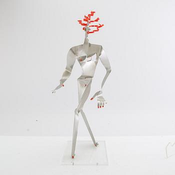 Timo Solin, Sculpture Standing Woman with Red Hair.