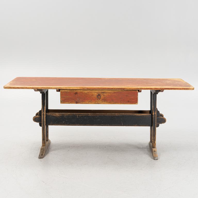 Bockbord med låda, allmoge, 17/1800-tal.