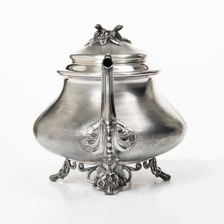 Alphonse Debain, teapot, silver, Paris, France 1911-1916.