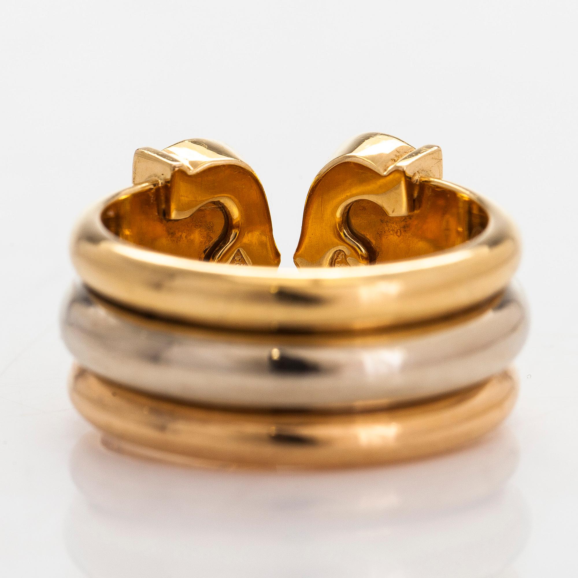 Cartier, ring, "Double C", 18K gult och vitt guld.