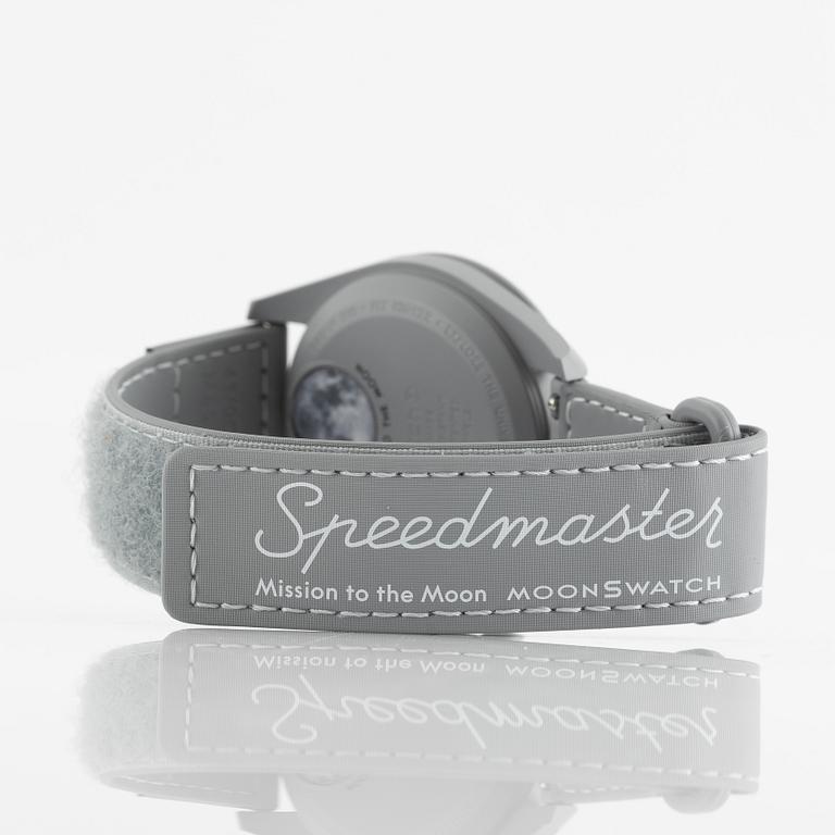 Swatch/Omega, MoonSwatch 1965, "No Reserve", chronograph, wristwatch, 42 mm.