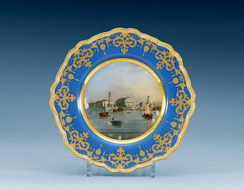 1320. A Russian dessert dish, Imperial Porcelain manufactory, St Petersburg, period of Tsar Nicolas I, dated 1844.