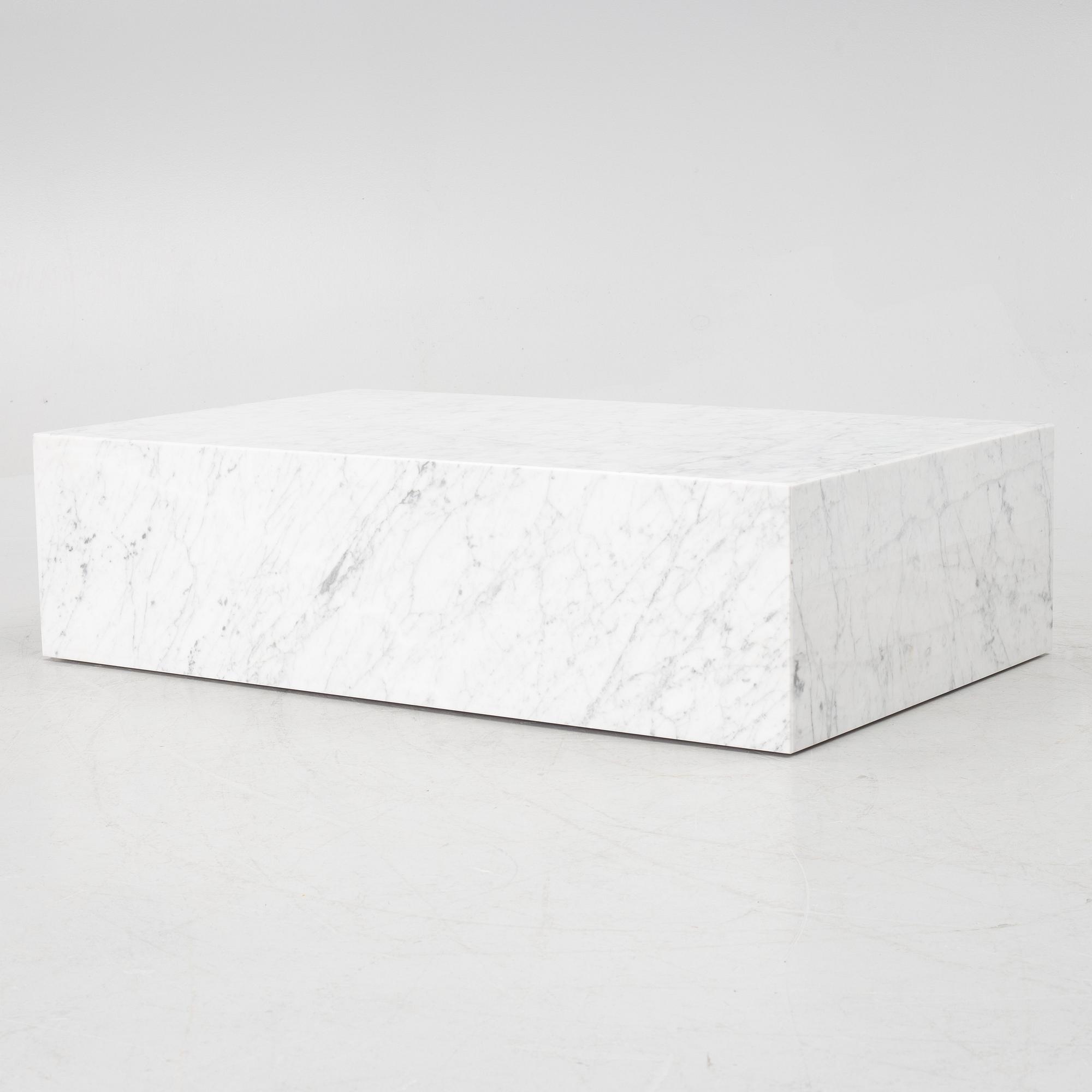 Norm Architects, a marble "Plinth low" coffee table, Audo Copenhagen, Denmark.