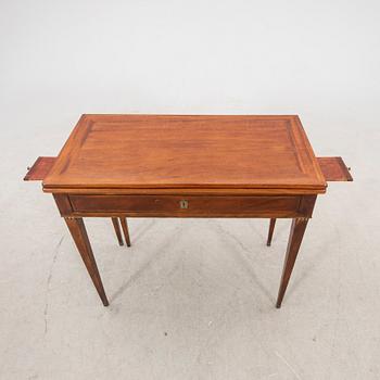 A late Gustavian mahogany game table first half of the 19th century.