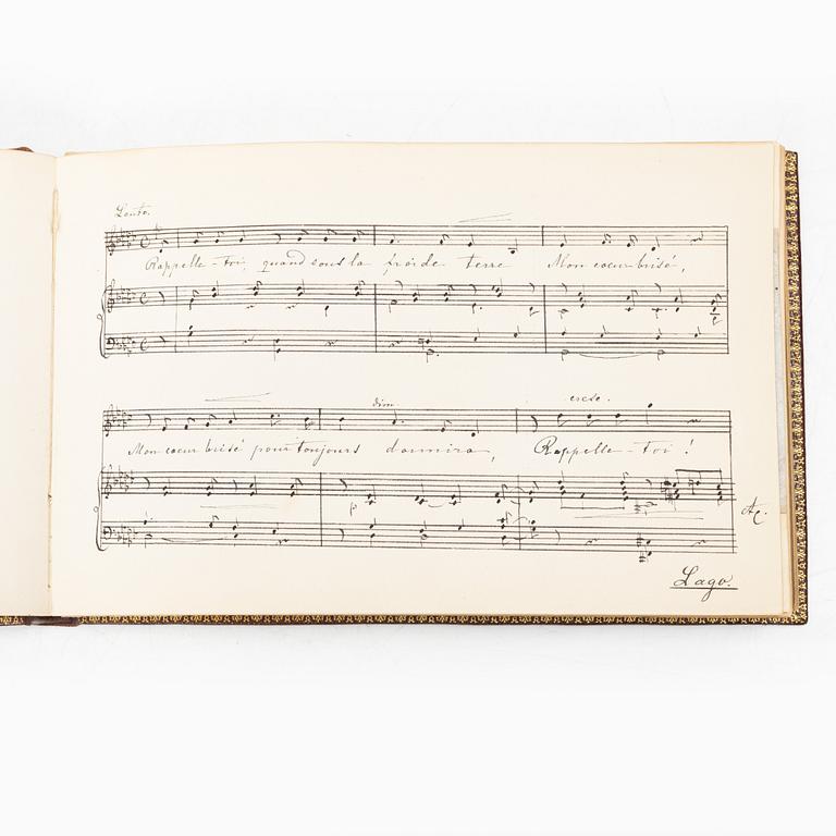 Album with among other things 16 pieces of watercolours and drawings by Swedish artists.