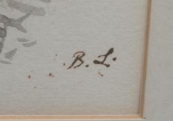 BRUNO LILJEFORS, akvarell, monogramsignerad.