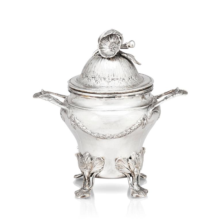 A Swedish 18th century sugar-bowl with lid, mark of Carl Klingwall, Västerås 1771.