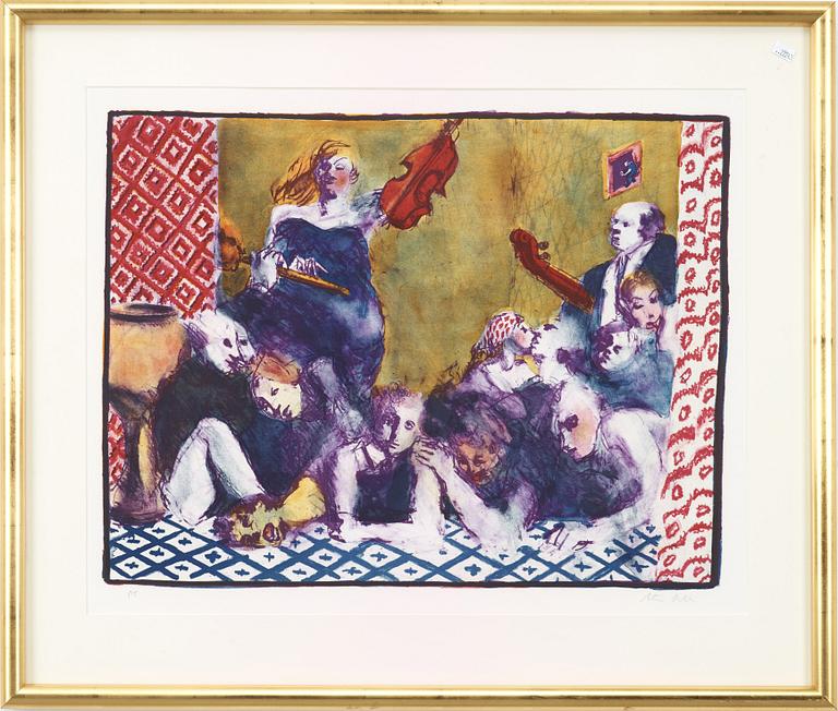 PETER DAHL, färglitografi, signerad, provtryck.