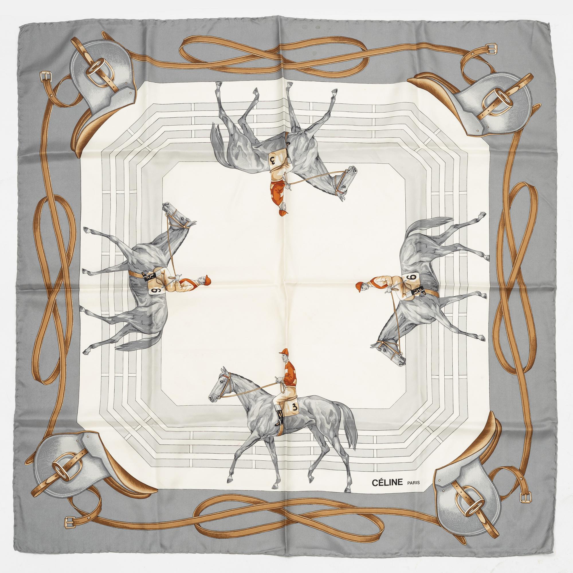 Céline, two silk scarves.