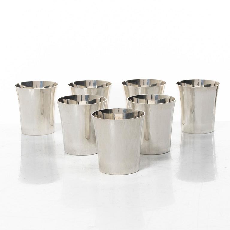 Seven silver beakers, Mema Guld & Silver Ab, Lidköping 1972-1974.