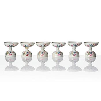 A set of six famille rose egg cups, Qing dynasty, 18th century.