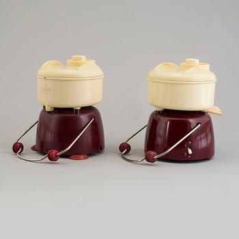 Two bakelite and plastic multipresses from Braun, 1950's.