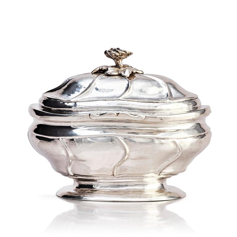 A Swedish 18th century silver sugar-casket, mark of Anders Reutz, Göteborg 1767.