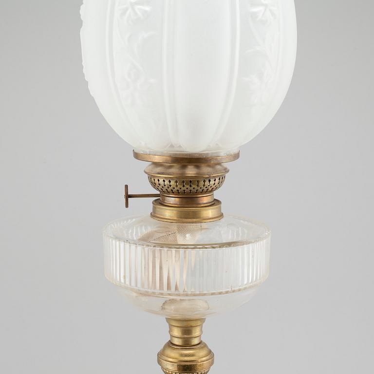 A paraffin lamp by Arvid Böhlmark in Stockholm, made around year 1900.