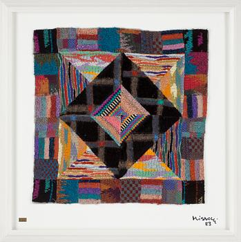 OTTAVIO MISSONI, multipel, textil på plexiglas, signerad och numrerad 13/25, daterad -83.