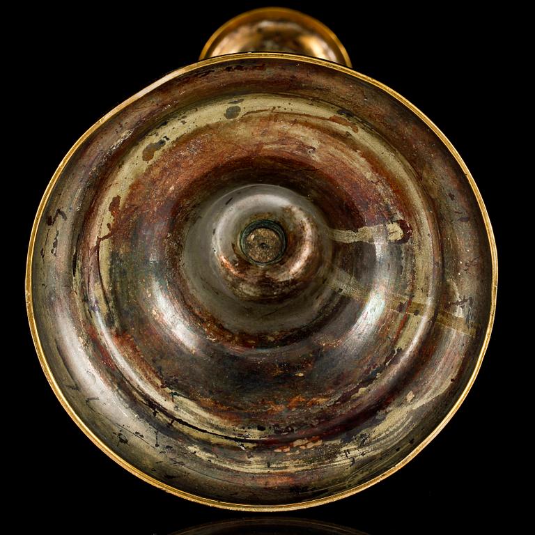 LJUSSTAKE, mässing, empirstil, 1800/1900-tal.