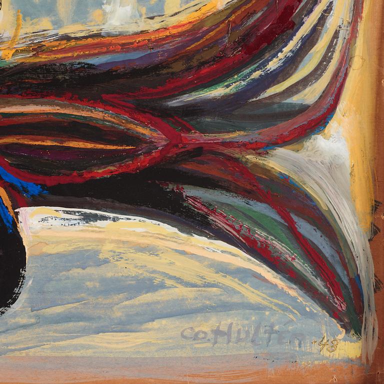 CO Hultén, gouache on paper board, signed and dated -48.