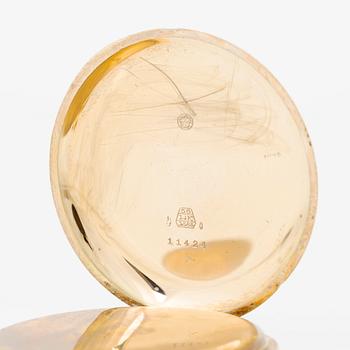 Pocket watch, hunter, 14K gold, 51 mm.