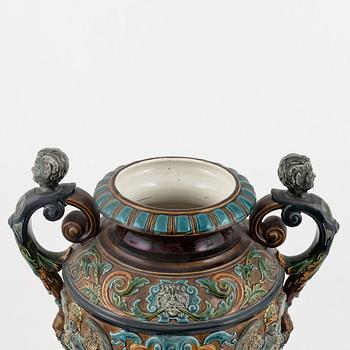 Large majolica urn,  Rörstrand, around 1900's.