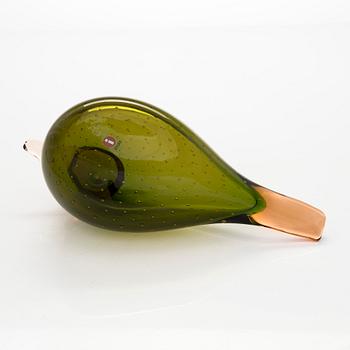 Oiva Toikka, a 'Grass eider' glass bird, signed O. Toikka Nuutajärvi.