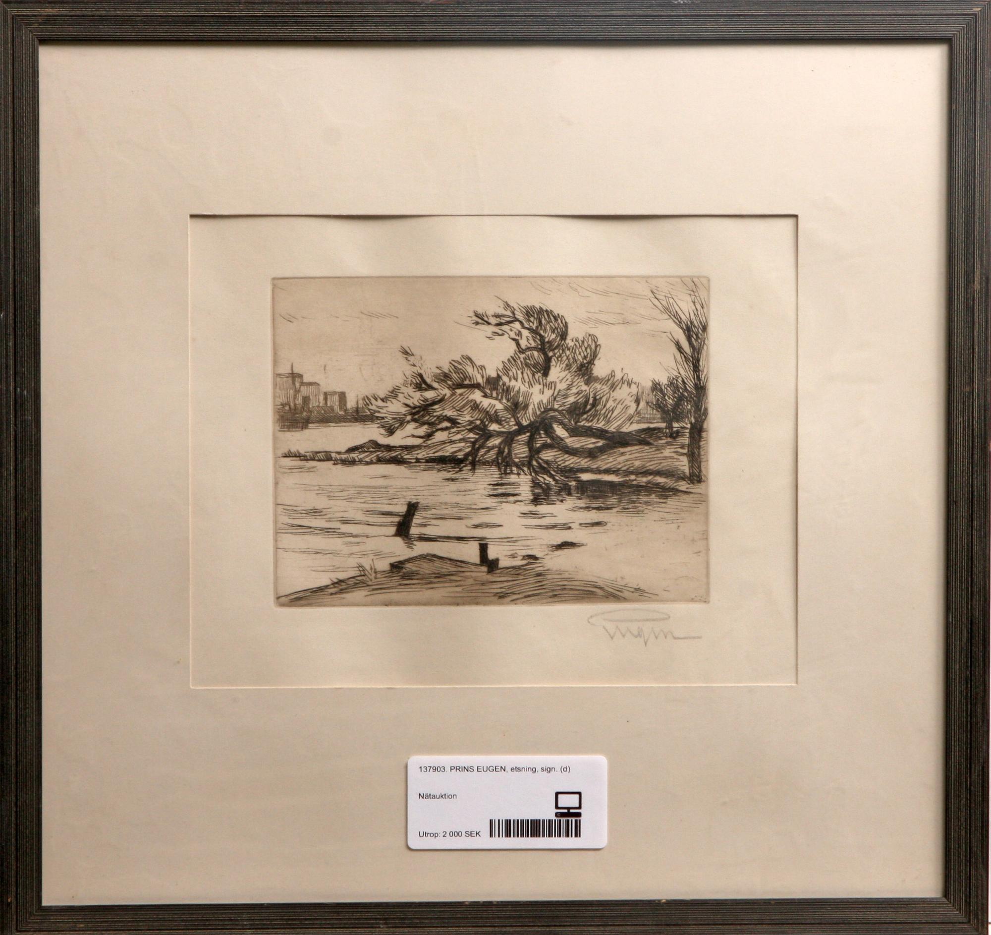 PRINS EUGEN, etsning, sign.