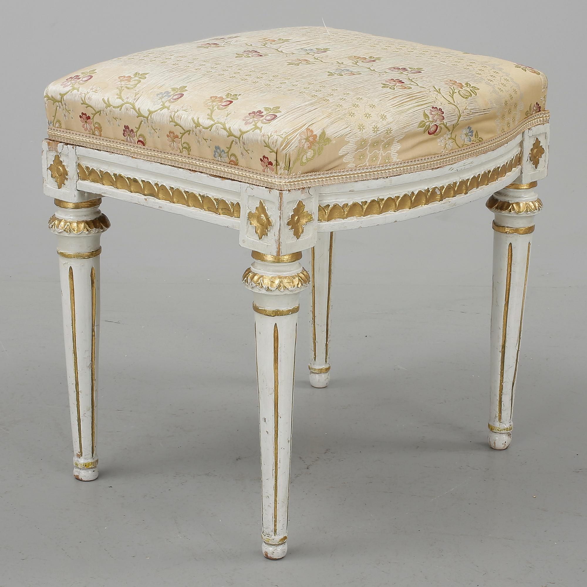 TABURETT, gustaviansk, Carl Johan Wadström (1758-1816), stolmakare i Stockholm.