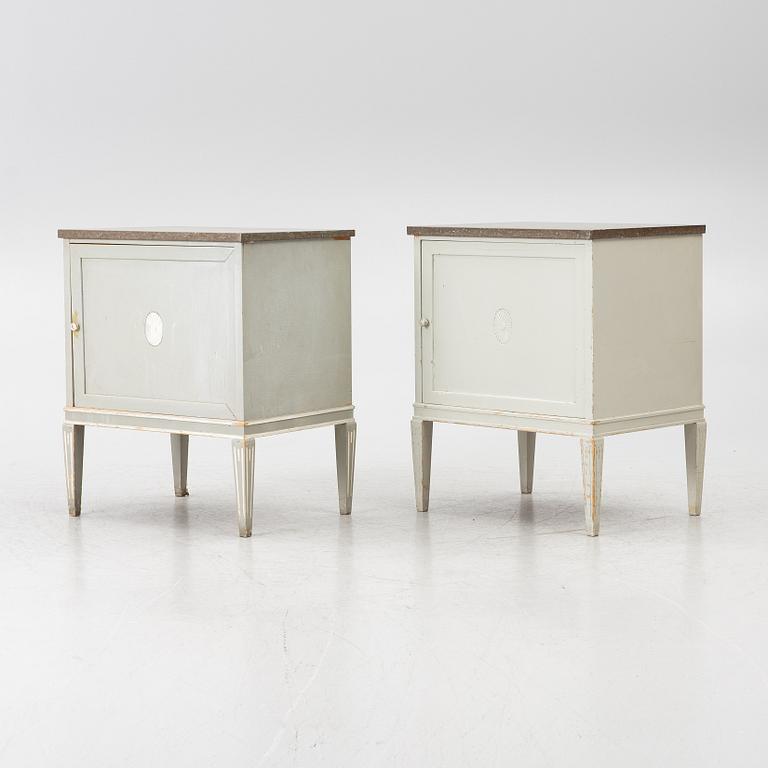 Bedside tables, a pair, Nordiska Kompaniet, early 20th century.
