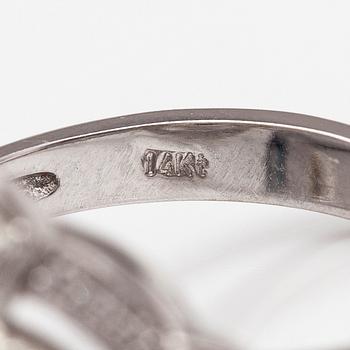 Sormus, 14K valkokultaa, timantteja n. 1.71 ct yht.
