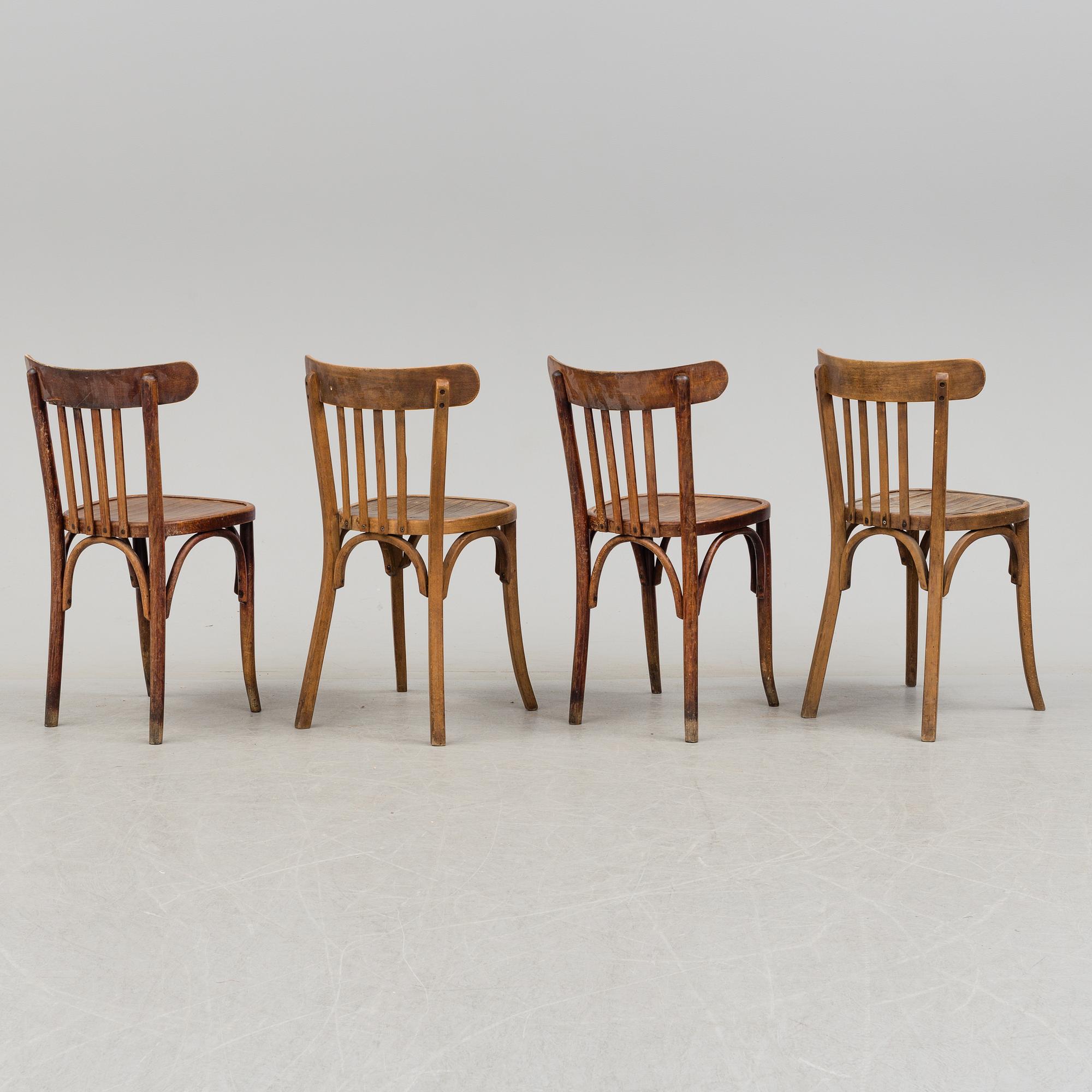 a set of four chairs, early 20th century.