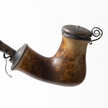 Cup and pipe, silver, one with mark of Claes Christian Carlén, Borås 1854.