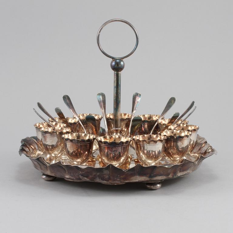 ÄGGSERVIS, nysilver, WMF, Tyskland, 1900-talets början.
