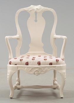 KARMSTOL. Stockholmsarbete, 1700-talets andra hälft. Rokoko.