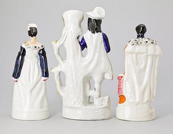 FIGURINER, 3 st, porslin, Wedgwood, 1900-talets första hälft.