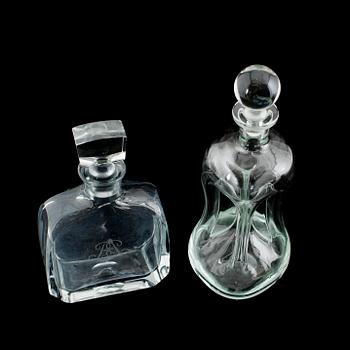 KARAFFER, 2 st, glas, 1900-tal.