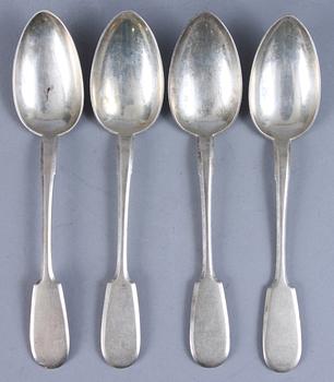 SKEDAR, 4 st, silver, bär ryska stämplar, år 1892. Vikt 284 gram.