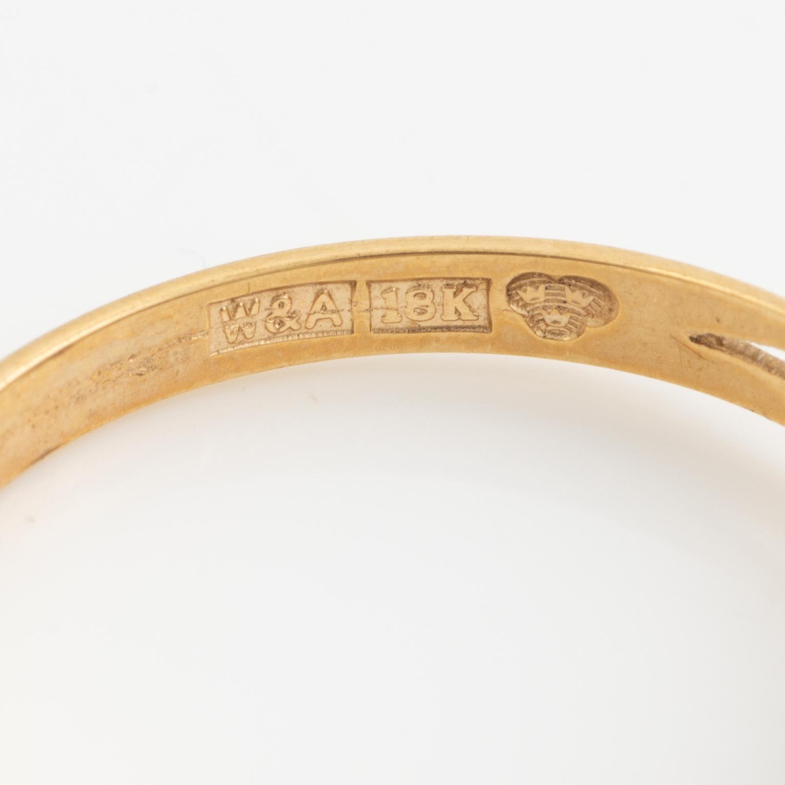 Ring, six pieces, 18K gold with, among other things, pearls and rose-cut diamond.