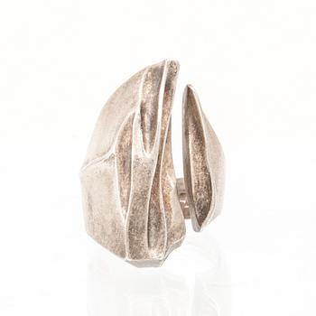 A silver ring "Erosion" by Björn Weckström for Lapponia 1976.