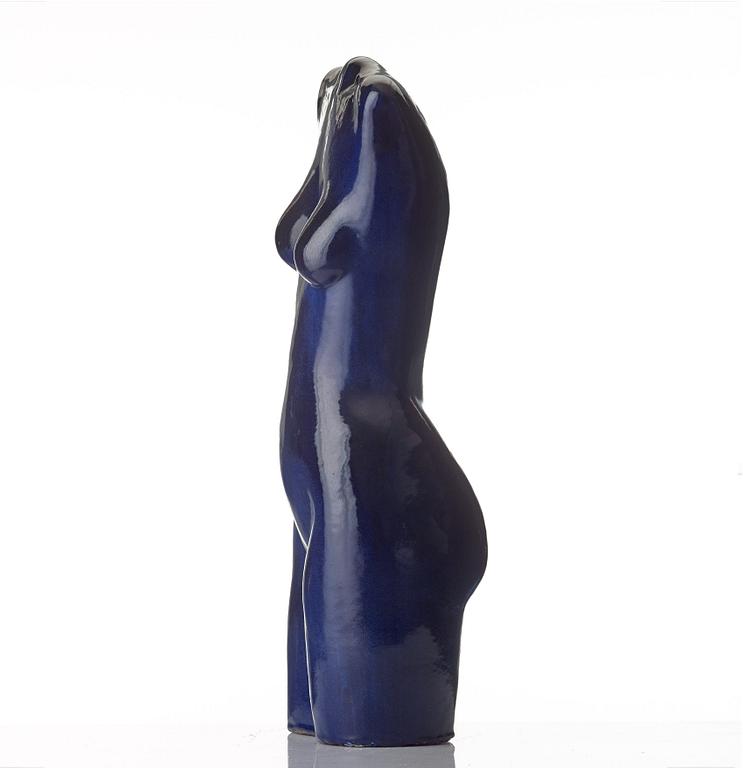 Ulla & Gustav Kraitz, a glazed stoneware sculpture of a female torso, Fogdarp, Förslöv, Sweden.