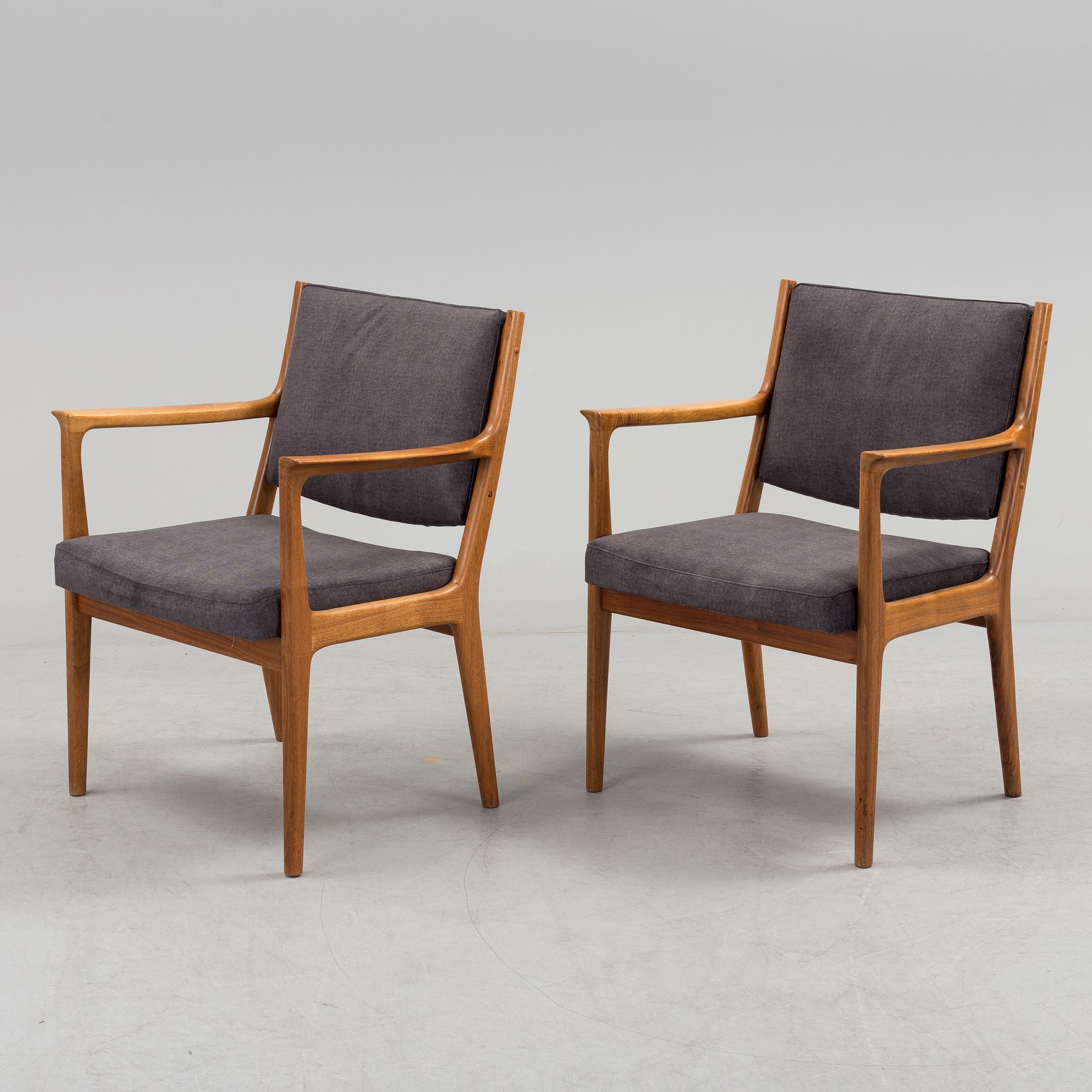 A pair of armchairs by Karl Erik Ekselius, JOC, Vetlanda, 20th century.
