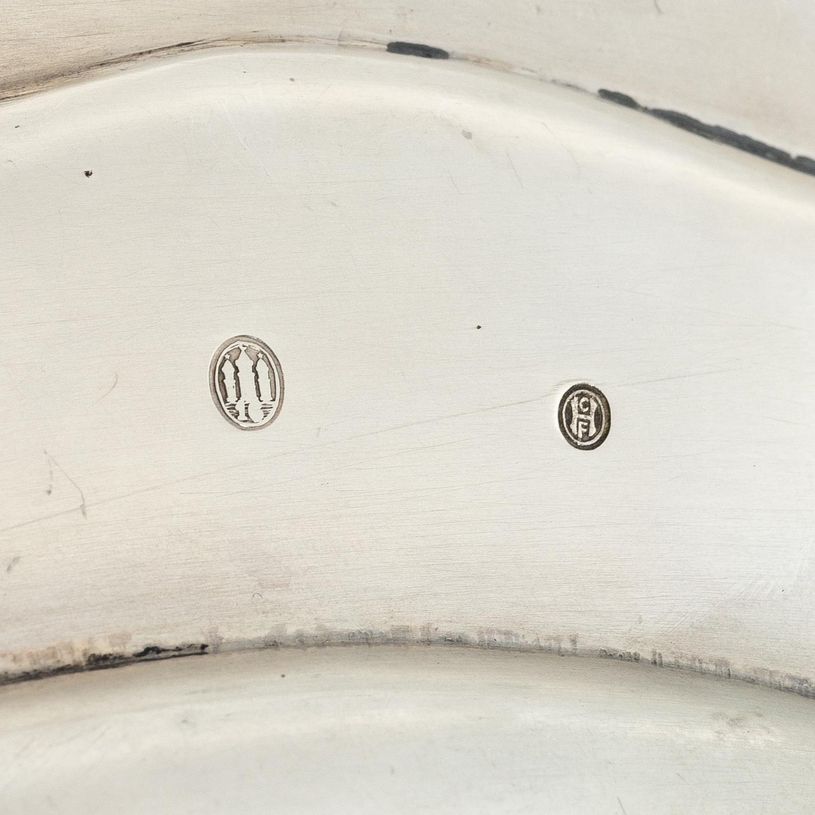 Four silver plates, assayer mark Christian F Heise, Copenhagen, Denmark 1916.