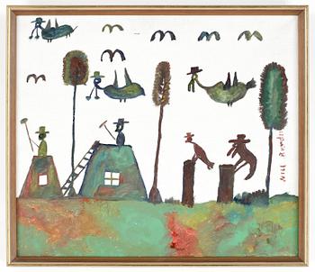 NILS "BJÖRNJÄGARN" RUNDGREN, olja på duk, sign.