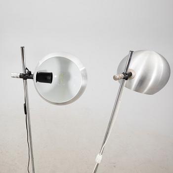 A pair of Heimi steel 1970s floor lamps.