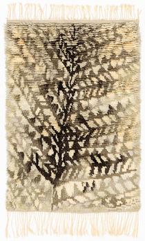 Kirsti Ilvessalo, matta "Ormbunksblad", rya ca 164 x 108 cm, för Finska handarbetets vänner.