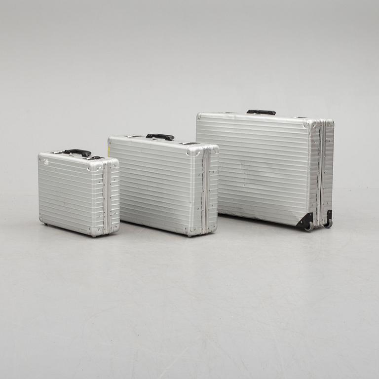 A set of three Rimowa bags later part of the 20th century.