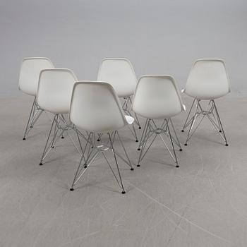 Charles & Ray Eames, chairs, 6 pcs, "Plastic chair DSR", Vitra, 2016.